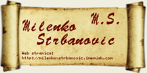 Milenko Štrbanović vizit kartica